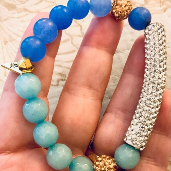 Erimish BRACELETS Exquisite Crystal Pave Bar STRETCH Bracelet NEW CONDITION - Picture 2 of 8